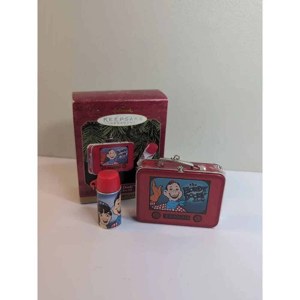 VTG 1999 Hallmark Keepsake Ornament Howdy Doody Lunch Box Set TV Show Thermos